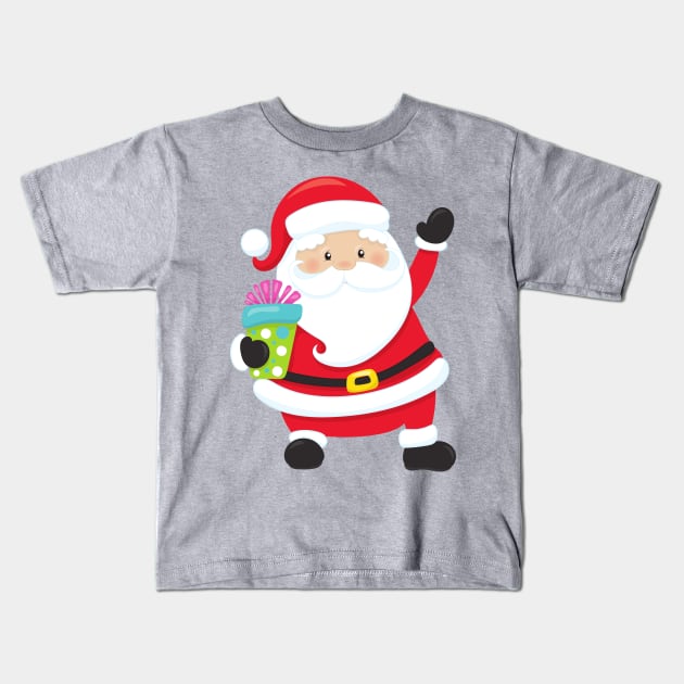 Santa Claus, Presents, Gifts, Christmas, Xmas Kids T-Shirt by Jelena Dunčević